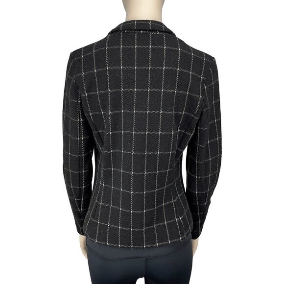 SANDWICH Academia Office Comfy Soft Plaid UnStructured Blazer / Cardigan sz S - Picture 4 of 10